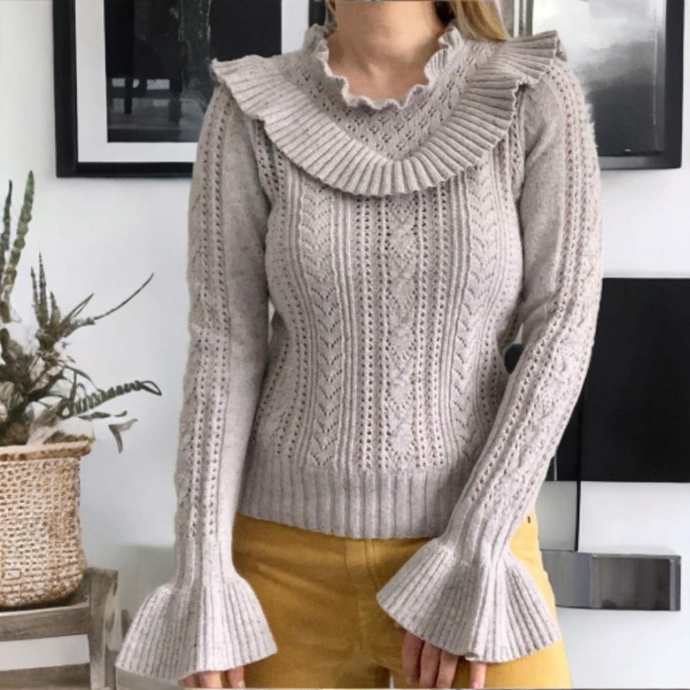 CYNTHIA ROWLEY bell sleeves sweater